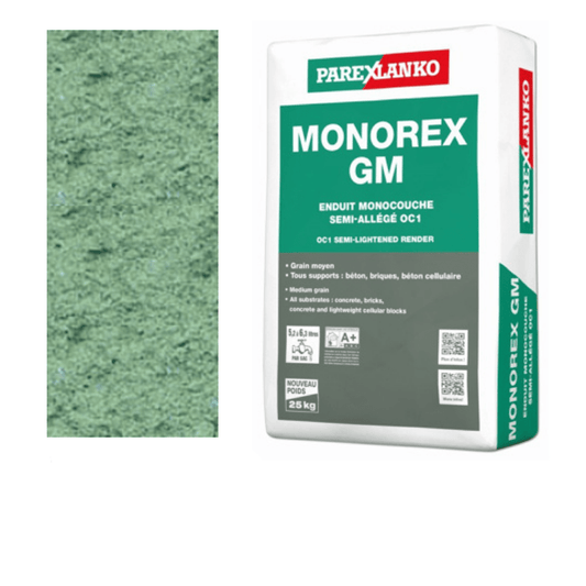 BM002161-48 Parex Monorex GM 25kg V40 Emerald Green | Pallet of 48 Monocouche One-Coat Render