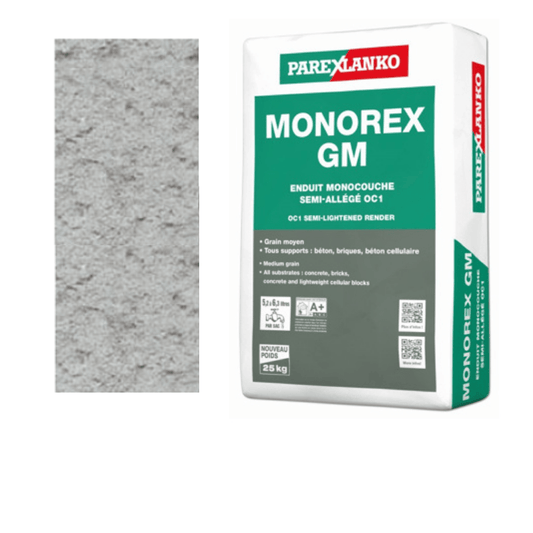 BM003753-48 Parex Monorex GM 25kg G50 Ash Grey | Pallet of 48 Monocouche One-Coat Render