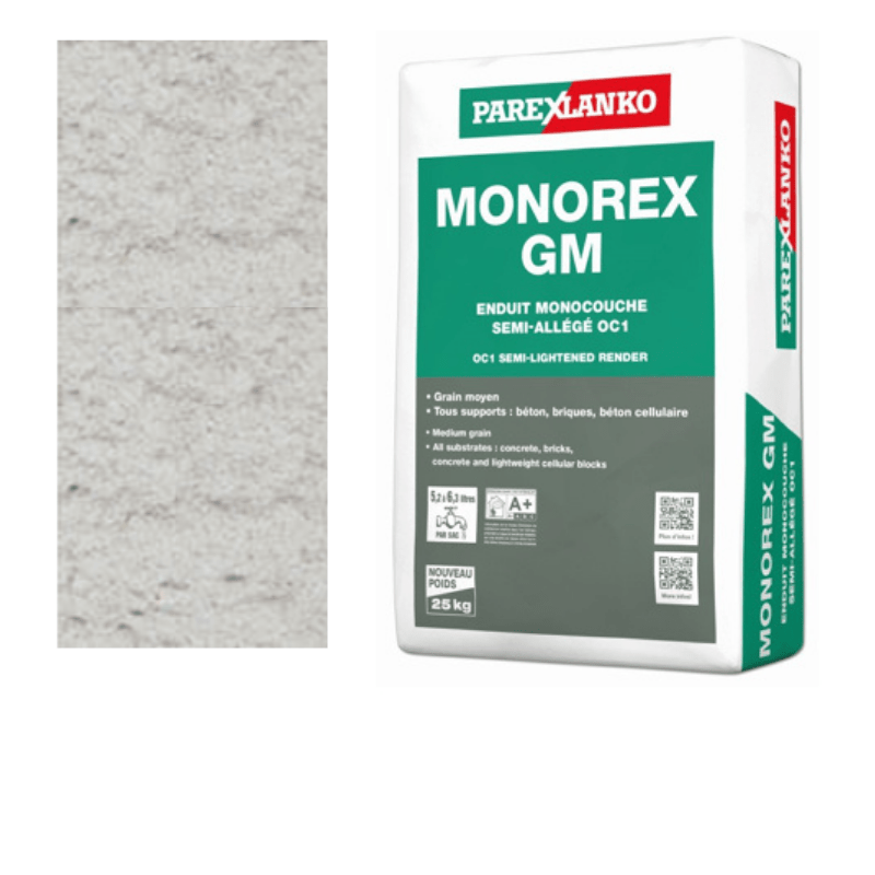 BM003754-48 Parex Monorex GM 25kg G30 Mouse Grey | Pallet of 48 Monocouche One-Coat Render