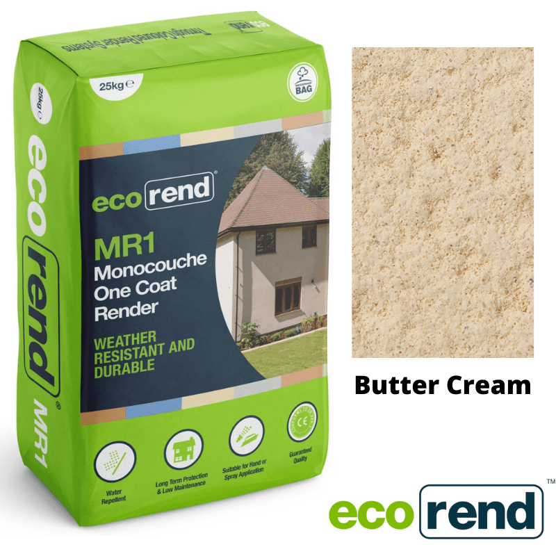 RD00869 EcoRend MR1 EcoRend Monocouche One Coat Render- 25kg Butter Cream 25kg - Price Per Bag / 3-5 Working Days EcoRend Monocouche Render