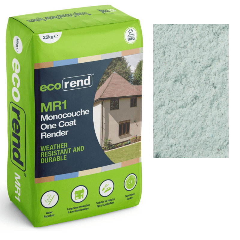 RD00891 EcoRend MR1 EcoRend Monocouche One Coat Render- 25kg Sea Mist Pallet 40 x Bags / 7 Working Days EcoRend Monocouche Render