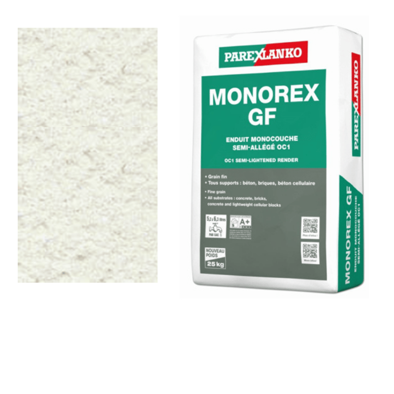 BM003047 Parex Monorex GF 25kg Fine Grain G10 White Light Monocouche One-Coat Render