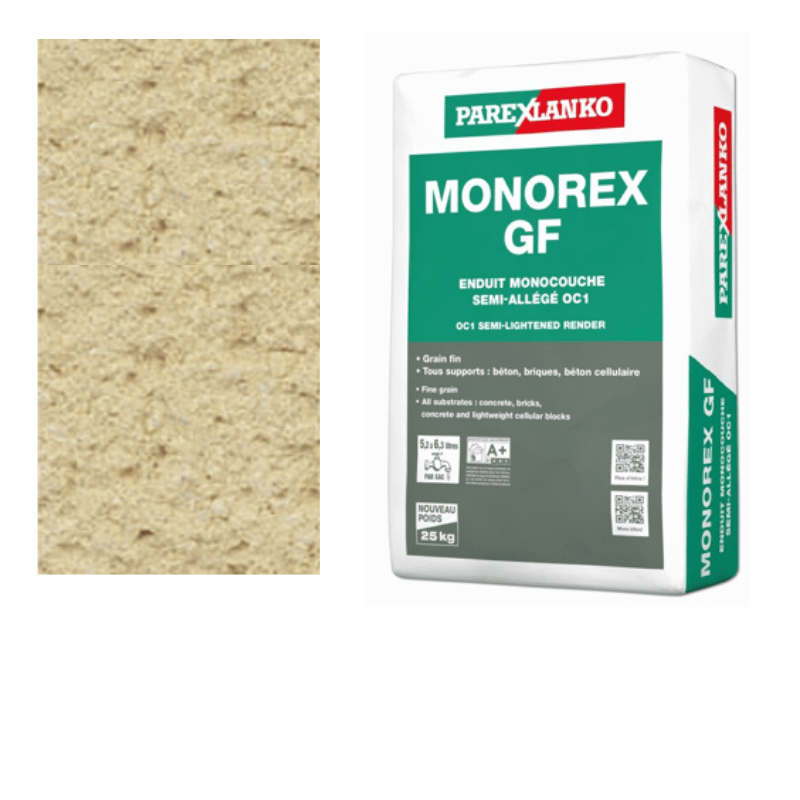 BM005279 Parex Monorex GF 25kg Fine Grain T80 Beige Monocouche One-Coat Render