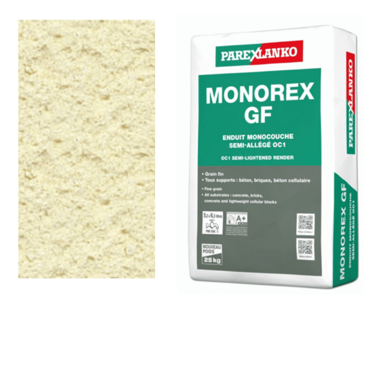 BM005415 Parex Monorex GF 25kg Fine Grain Straw yellow Monocouche One-Coat Render
