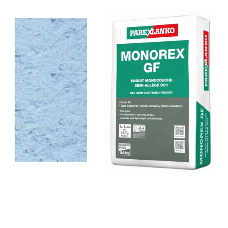 BM005432 Parex Monorex GF 25kg Fine Grain B20 Sky Blue Monocouche One-Coat Render