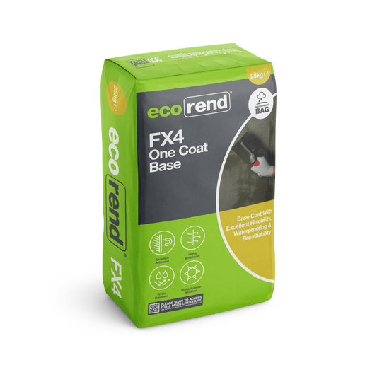 BM005223 Ecorend FX4 One Coat Base 25kg | rendersdirect.co.uk Render Basecoat