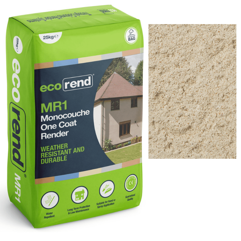 RD01001 EcoRend MR1 EcoRend Monocouche One Coat Render- 25kg Powder Green - Pallet of 40 EcoRend Monocouche Render