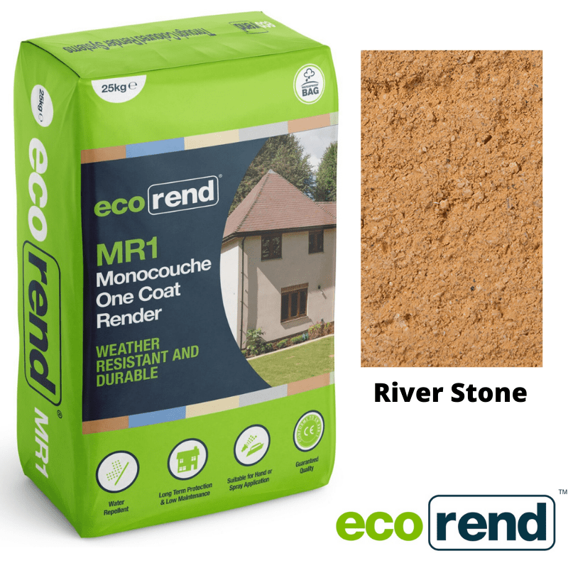 RD00987 EcoRend MR1 EcoRend Monocouche One Coat Render- 25kg River Stone - Pallet of 40 EcoRend Monocouche Render