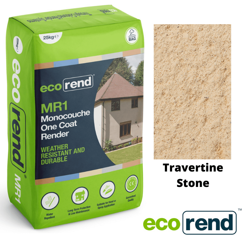 RD00984 EcoRend MR1 EcoRend Monocouche One Coat Render- 25kg Travertine Stone - Pallet of 40 EcoRend Monocouche Render