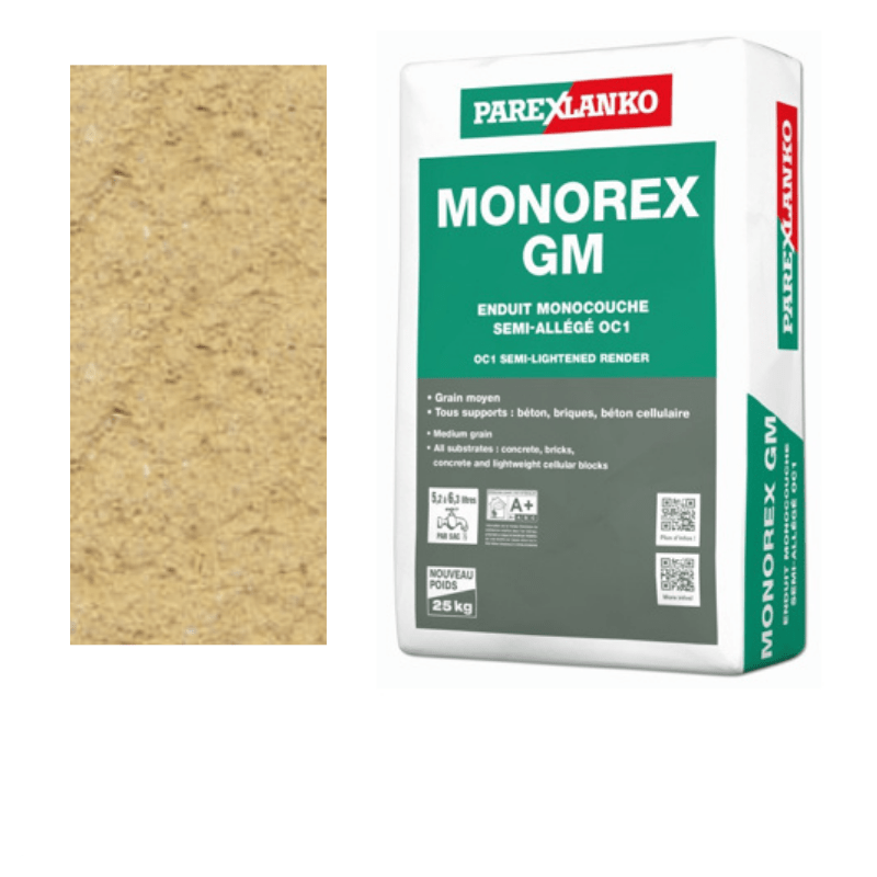 BM004992-48 Parex Monorex GM 25kg 070 Light Ochre | Pallet of 48 Monocouche One-Coat Render