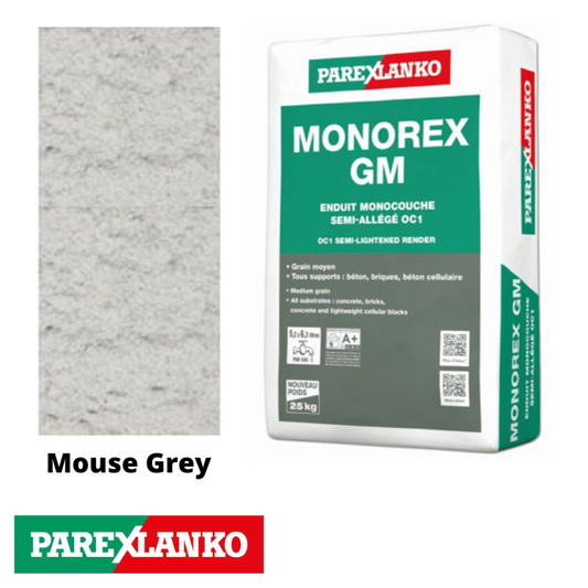 BM003754-48 Parex Parex Monorex GM 25kg G30 Mouse Grey | Pallet of 48 Parex Monorex GM