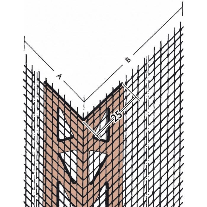 BM003897 Render Corner Bead Mesh Wing 150mm x 100mm x 2.5m