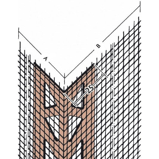 BM003897 Render Corner Bead Mesh Wing 150mm x 100mm x 2.5m