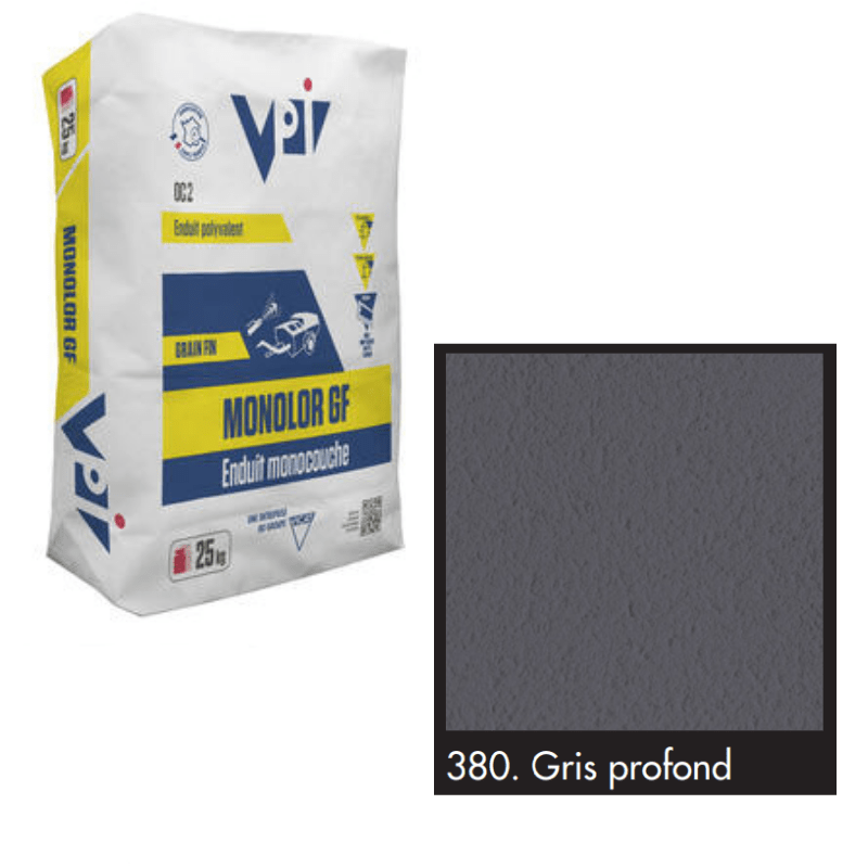 BM004501-48 VPI Monocal Render GM 380 Gris Profond 25kg  Monocouche One-Coat Render