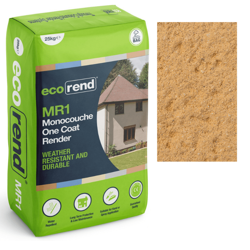 RD00873 EcoRend MR1 EcoRend Monocouche One Coat Render- 25kg Autumn Leaf Pallet 40 x Bags / 7 Working Days EcoRend Monocouche Render