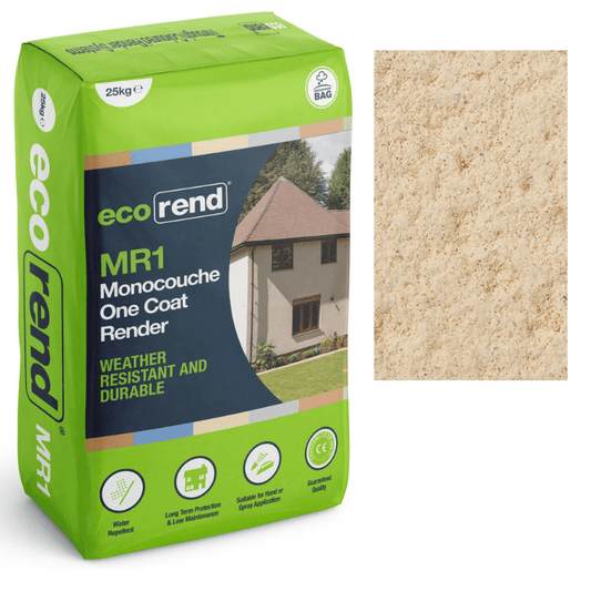 RD00869 EcoRend MR1 EcoRend Monocouche One Coat Render- 25kg Butter Cream 25kg - Price Per Bag / 3-5 Working Days EcoRend Monocouche Render