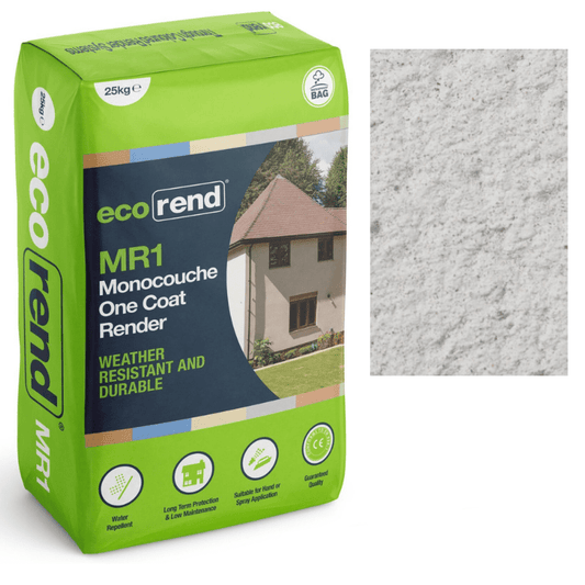 RD00865 EcoRend MR1 EcoRend Monocouche One Coat Render- 25kg Chalk White 25kg - Price Per Bag / 3-5 Working Days EcoRend Monocouche Render
