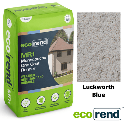 RD00892 EcoRend MR1 EcoRend Monocouche One Coat Render- 25kg Luckworth Blue Pallet 40 x Bags / 7 Working Days EcoRend Monocouche Render