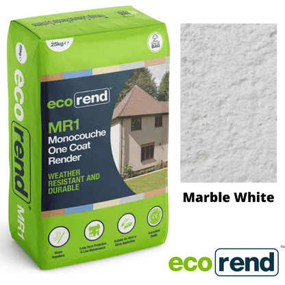 RD00866 EcoRend MR1 EcoRend Monocouche One Coat Render- 25kg Marble White 25kg - Price Per Bag / 3-5 Working Days EcoRend Monocouche Render