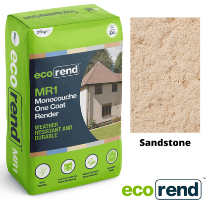 RD00868 EcoRend MR1 EcoRend Monocouche One Coat Render- 25kg Sandstone Pallet 40 x Bags / 7 Working Days EcoRend Monocouche Render
