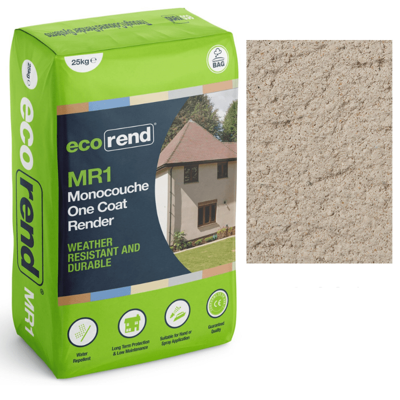 RD00895 EcoRend MR1 EcoRend Monocouche One Coat Render- 25kg Smoke Grey 25kg - Price Per Bag / 3-5 Working Days EcoRend Monocouche Render