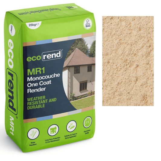 RD00879 EcoRend MR1 EcoRend Monocouche One Coat Render- 25kg Travertine Stone Pallet 40 x Bags / 7 Working Days EcoRend Monocouche Render