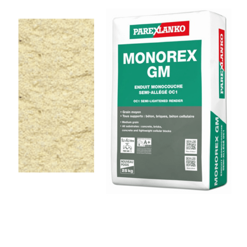 BM004136 Parex Monorex GM 25kg J40 Sand Yellow Monocouche One-Coat Render
