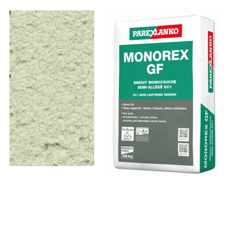 BM005097 Parex Monorex GF 25kg Fine Grain V30  Pale Green Monocouche One-Coat Render