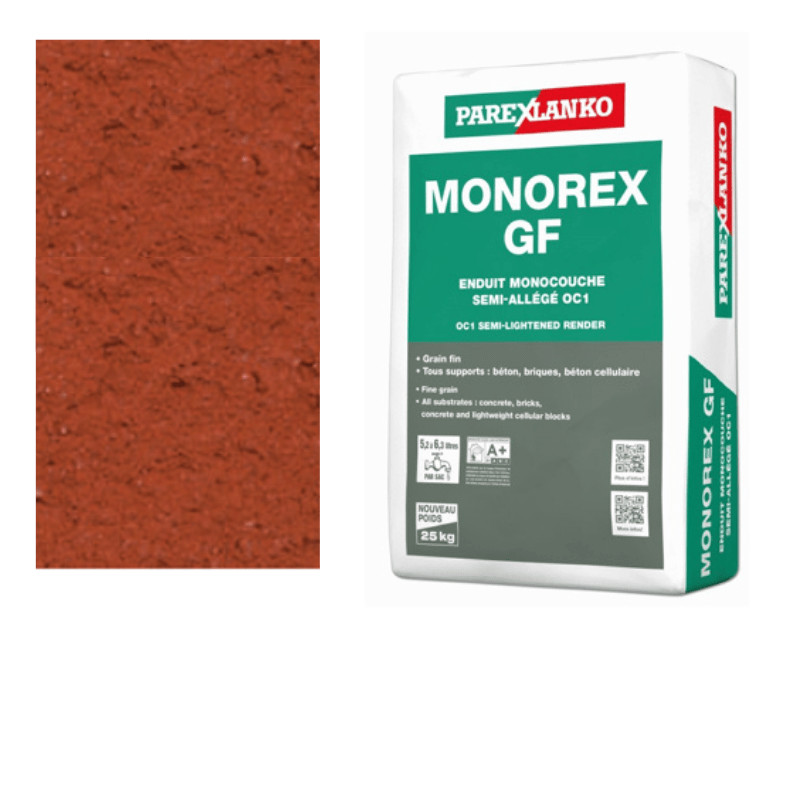 BM005414 Parex Monorex GF 25kg Fine Grain R90 Brick Red Monocouche One-Coat Render