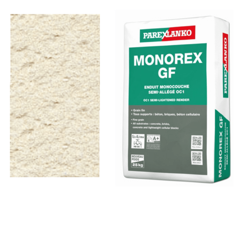 BM005421 Parex Monorex GF 25kg Fine Grain T40 Orange Sand Monocouche One-Coat Render