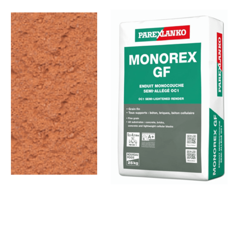 BM005431 Parex Monorex GF 25kg Fine Grain 090 Natural Brick Monocouche One-Coat Render