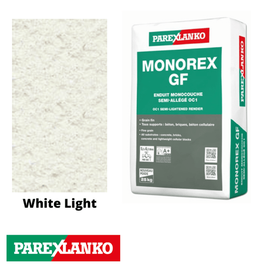 Parex Monorex GF 25kg Fine Grain G10 White Light - RendersDirect