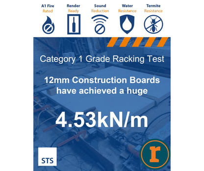 RD00846 STS STS Render Carrier Construction Board 2400 x 1200 x 12mm 2400 x 1200 x 12mm - Price Per Sheet / 5 Working Days Y-Wall
