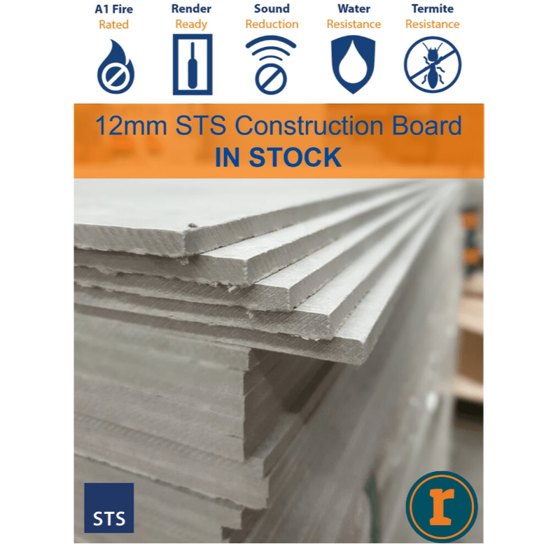 RD00846 STS STS Render Carrier Construction Board 2400 x 1200 x 12mm 2400 x 1200 x 12mm - Price Per Sheet / 5 Working Days Y-Wall