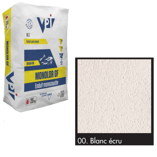 BM004393 VPI Monocal GM 00 Blanc Ecru 25kg  Monocouche One-Coat Render